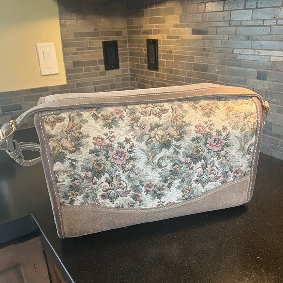 VINTAGE French Luggage Company gray suede makeup case - Picture 4 of 7